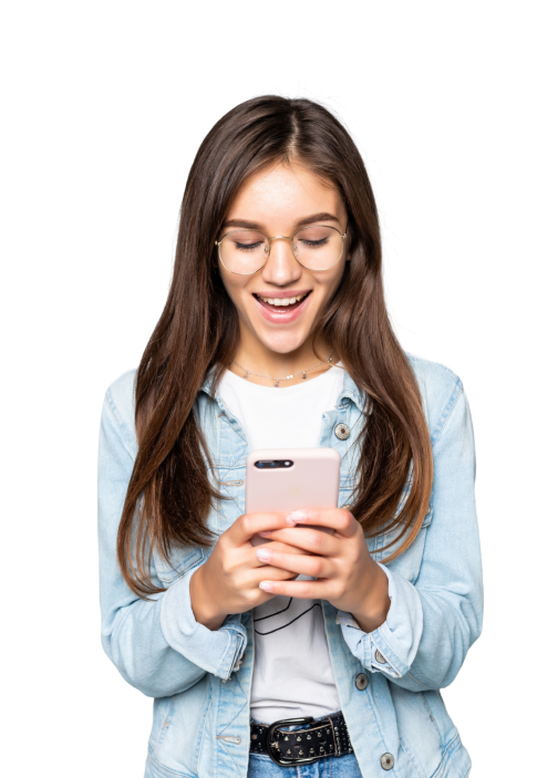 Girl with Mobile banner