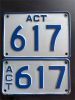Image for 1940 ACT Number Plate Blue & White Other