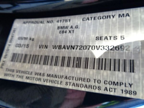 2015 Bmw X1 WAGON SDRIVE18D E84 MY0714 image