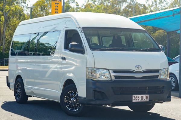 2013 Toyota HiAce KDH223R MY12 Commuter High Roof Super LWB White 5 Speed Manual Bus image