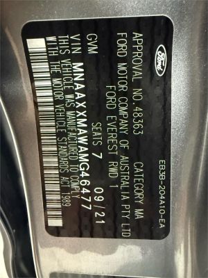 2021 Ford Everest UA II Ambiente image