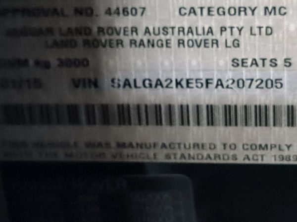 2015 Land Rover Range Rover SUV image