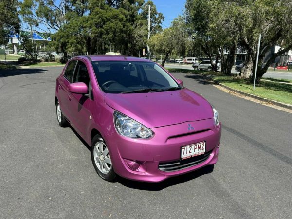 2013 Mitsubishi Mirage LA MY14 ES Pink 1 Speed Constant Variable Hatchback image