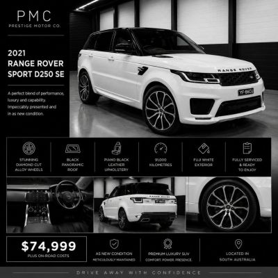 2021 Land Rover Range Rover Sport L494 MY22 D250 SE (183kW) White Crystal 8 Speed Automatic Wagon image